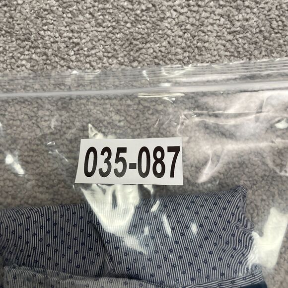 Cougar Slim Fit Button Down Shirt Mens Large Blue Pinstripe Diamond Print Cotton - Picture 11 of 11